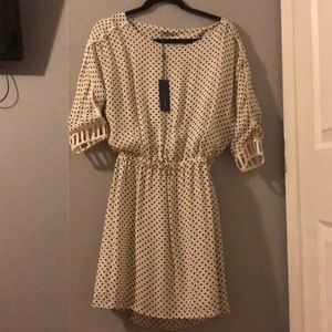 White and black Rebecca Minkoff dress.